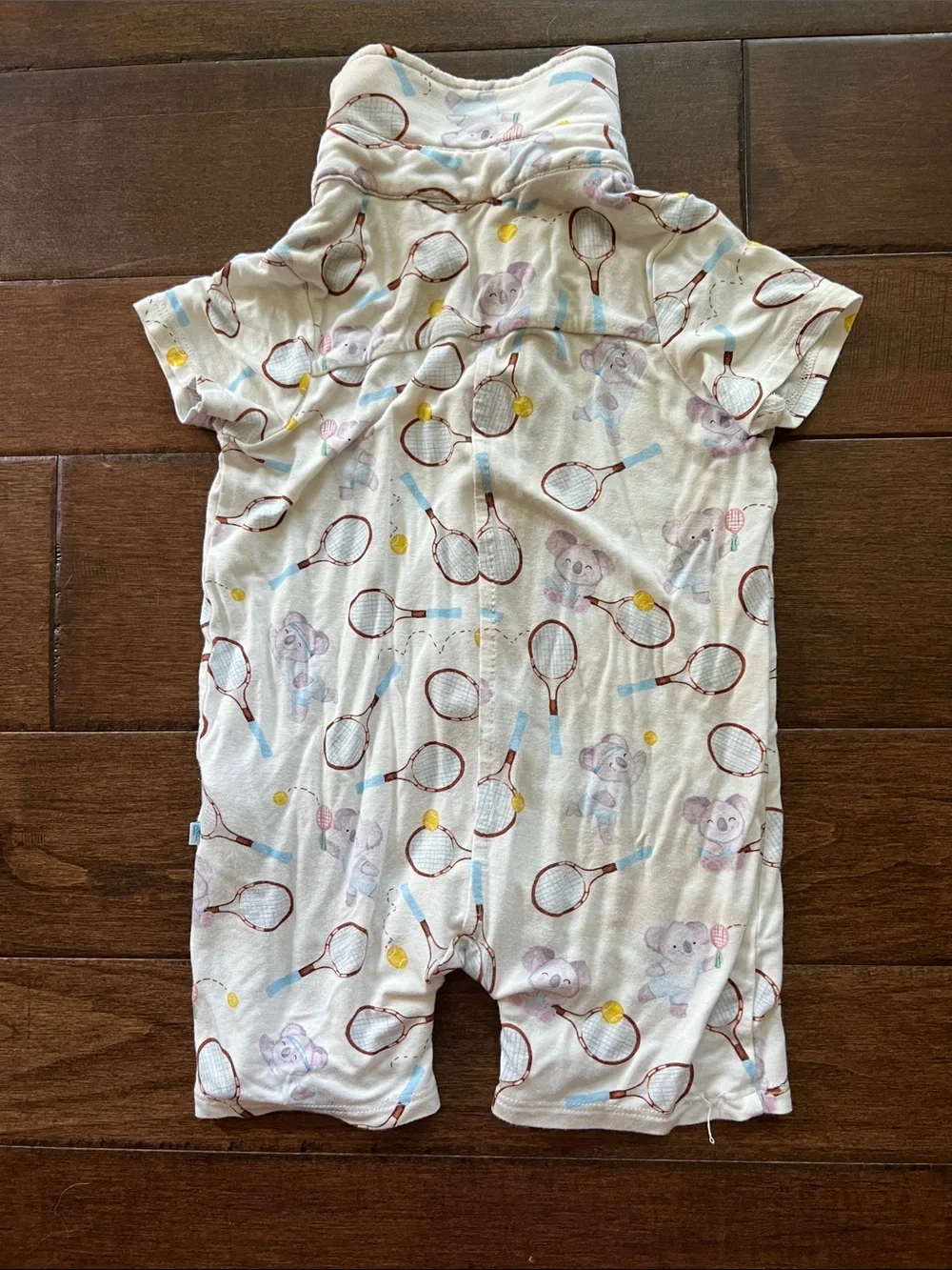 Posh Peanut Cream Tennis Print Romper